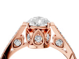 Rose gold Pear Cut Cathedral Pave Diamond Engagement Ring with Six-Prong Setting_36