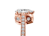 Rose gold Pear Cut Cathedral Pave Diamond Engagement Ring with Six-Prong Setting_37