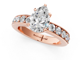 Rose gold Pear Cut Channel Set Diamond Engagement Ring with Four-Prong Setting_249