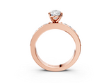 Rose gold Pear Cut Channel Set Diamond Engagement Ring with Four-Prong Setting_251