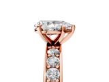 Rose gold Pear Cut Channel Set Diamond Engagement Ring with Four-Prong Setting_253