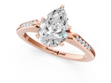 Rose gold Pear Cut Channel Set Solitaire Engagement Ring with Four-Prong Setting_196