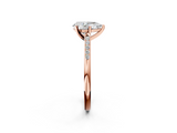 Rose gold Pear Cut Channel Set Solitaire Engagement Ring with Four-Prong Setting_197