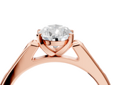 Rose gold Pear Cut Channel Set Solitaire Engagement Ring with Four-Prong Setting_199