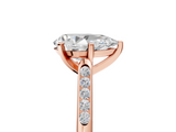 Rose gold Pear Cut Channel Set Solitaire Engagement Ring with Four-Prong Setting_200