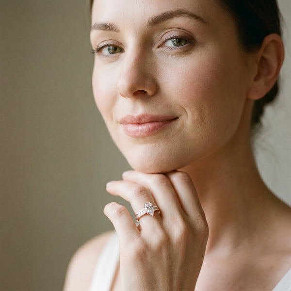 Rose gold Pear Cut Channel Set Solitaire Engagement Ring with Prong Setting