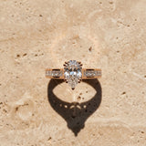 Rose gold Pear Cut Channel Set Solitaire Engagement Ring with Prong Setting_15