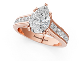 Rose gold Pear Cut Channel Set Solitaire Engagement Ring with Prong Setting_34