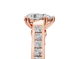 Rose gold Pear Cut Channel Set Solitaire Engagement Ring with Prong Setting_38