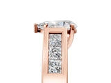 Rose gold Pear Cut Channel Set Solitaire Ring with Four-Prong Setting_11
