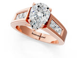 Rose gold Pear Cut Channel Set Solitaire Ring with Four-Prong Setting_7