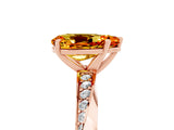 Rose gold Pear Cut Citrine Engagement Ring with Side Stone Accents and Four-Prong Setting_65