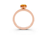 Rose gold Pear Cut Citrine Milgrain Pavé Engagement Ring with Four-Prong Setting_3