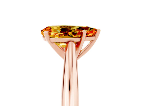 Rose gold Pear Cut Citrine Solitaire Engagement Ring with Cathedral Setting and Four-Prong Mount_17