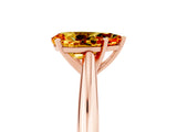 Rose gold Pear Cut Citrine Solitaire Engagement Ring with Cathedral Setting and Four-Prong Mount_23