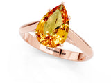 Rose gold Pear Cut Citrine Solitaire Engagement Ring with Cathedral Setting and Four-Prong Mount_85