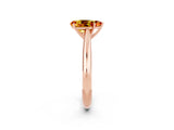 Rose gold Pear Cut Citrine Solitaire Engagement Ring with Cathedral Setting and Four-Prong Mount_86