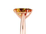 Rose gold Pear Cut Citrine Solitaire Engagement Ring with Cathedral Setting and Four-Prong Mount_89