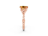 Rose gold Pear Cut Citrine Solitaire Engagement Ring with Celtic Knot Band and Four-Prong Setting_2
