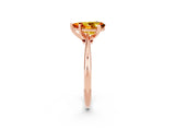 Rose gold Pear Cut Citrine Solitaire Engagement Ring with Classic Band and Four-Prong Setting_26