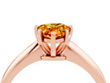 Rose gold Pear Cut Citrine Solitaire Engagement Ring with Classic Band and Four-Prong Setting_28