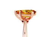 Rose gold Pear Cut Citrine Solitaire Engagement Ring with Classic Band and Four-Prong Setting_29