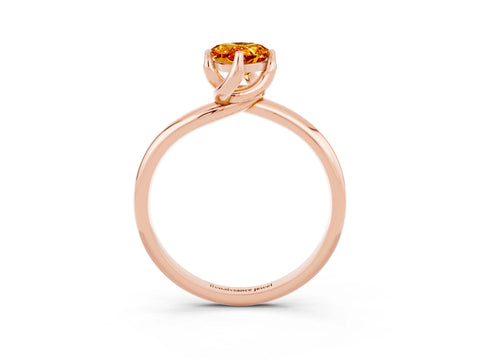 Rose gold Pear Cut Citrine Solitaire Engagement Ring with Four-Prong Setting and Classic Band_15