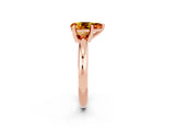 Rose gold Pear Cut Citrine Solitaire Engagement Ring with Round Band and Four-Prong Setting_2