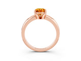 Rose gold Pear Cut Citrine Solitaire Engagement Ring with Round Band and Four-Prong Setting_3