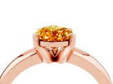 Rose gold Pear Cut Citrine Solitaire Engagement Ring with Round Band and Four-Prong Setting_4