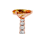 Rose gold Pear Cut Citrine Solitaire Pavé Band with Four-Prong Setting_5
