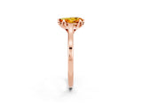 Rose gold Pear Cut Citrine Solitaire Ring with Flower Prong Setting and Classic Band_39