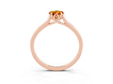 Rose gold Pear Cut Citrine Solitaire Ring with Flower Prong Setting and Classic Band_40