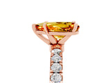 Rose gold Pear Cut Citrine Solitaire Ring with Pavé Accents and Four-Prong Setting_5