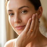Rose gold Pear Cut Citrine Solitaire Ring with Round  Pavé Band and Four-Prong Setting_43