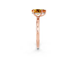 Rose gold Pear Cut Citrine Solitaire Ring with Thin Band and Four-Prong Setting_14