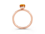 Rose gold Pear Cut Citrine Solitaire Ring with Thin Band and Four-Prong Setting_15