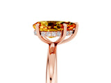 Rose gold Pear Cut Citrine Solitaire Ring with Thin Band and Four-Prong Setting_17