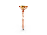 Rose gold Pear Cut Citrine Solitaire Ring with Thin Band and Prong Setting_14
