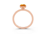 Rose gold Pear Cut Citrine Solitaire Ring with Thin Band and Prong Setting_15