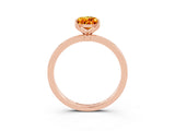 Rose gold Pear Cut Citrine Solitaire Ring with Thin Band and Prong Setting_27