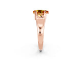 Rose gold Pear Cut Citrine Solitaire Ring with Wide Band and Prong Setting_2