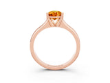 Rose gold Pear Cut Citrine Solitaire Ring with Wide Band and Prong Setting_3
