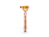 Rose gold Pear Cut Citrine Solitaire Twist Band Prong Setting Ring_38
