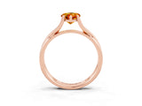 Rose gold Pear Cut Citrine Solitaire Twist Band Prong Setting Ring_39