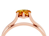 Rose gold Pear Cut Citrine Solitaire Twist Band Prong Setting Ring_40