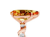 Rose gold Pear Cut Citrine Solitaire Twisted Band with Round  Accents and Prong Setting_17