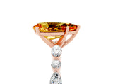 Rose gold Pear Cut Citrine Solitaire with Side Stones on a Pavé Band and Four-Prong Setting_5