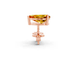 Rose gold Pear Cut Citrine Stud Earrings_20