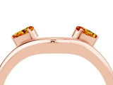 Rose gold Pear Cut Citrine Two-Stone Open Band Ring with Prong Setting_10